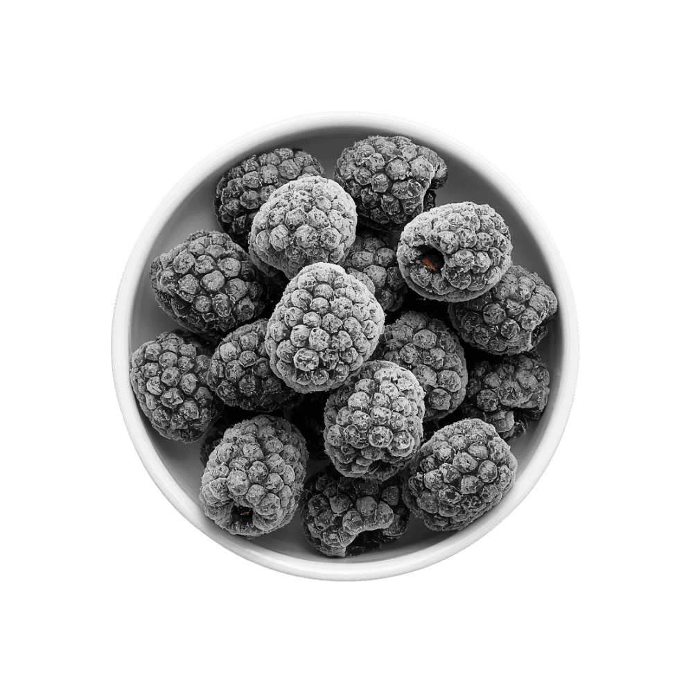 Frozen black mulberries · rich purple